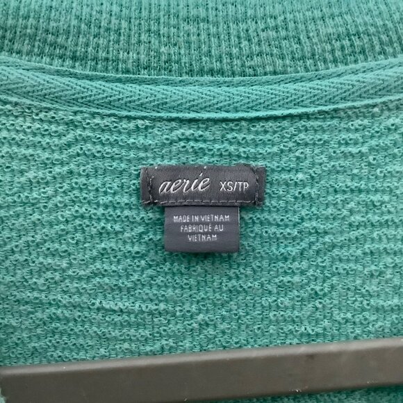 Aerie Women Unreal Mint Green Sweater XS Cotton Blend Long Sleeve Crew Neck - Picture 3 of 8